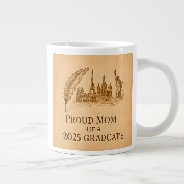Proud Mamma från 2025 History Grad - Landmark Art Jumbo Mugg (Höger)