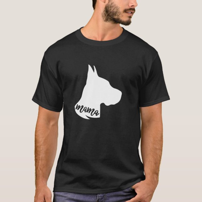 Proud Mamma Great dane Hund Gift T Shirt (Framsida)