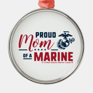 Proud Mamma i en marin havsbotten - Färg Julgransprydnad Metall