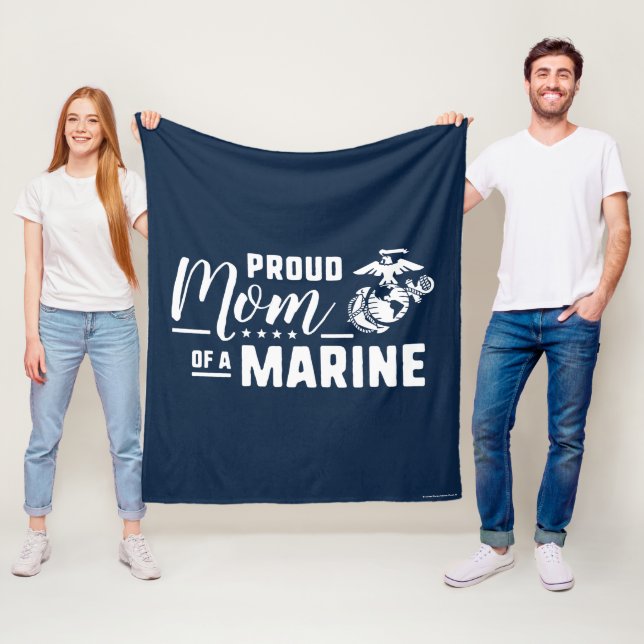Proud Mamma i en marin - vit Fleecefilt (På plats)