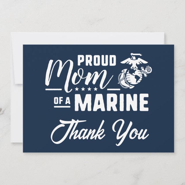 Proud Mamma i en marin - vit Tack Kort (Framsida)