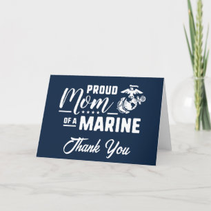 Proud Mamma i en marin - vit Tack Kort