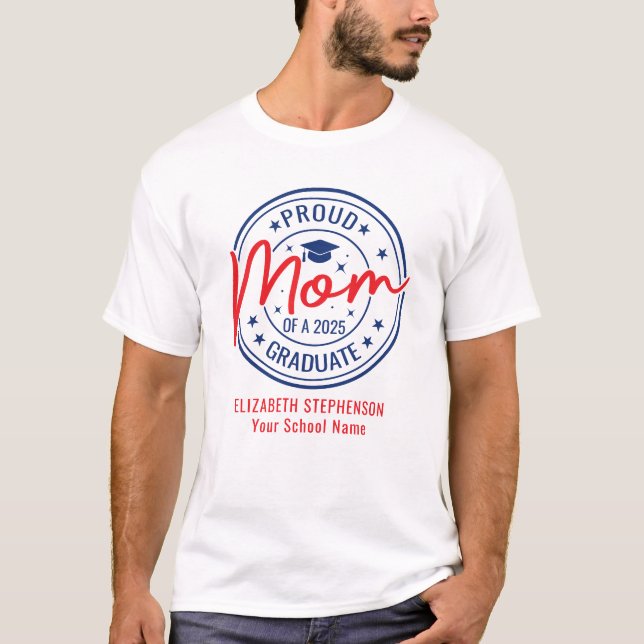Proud Mamma i familjen student T Shirt (Framsida)