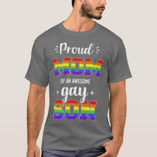 Proud mamma i fantastisk, bög son-regnbåge i pride t shirt