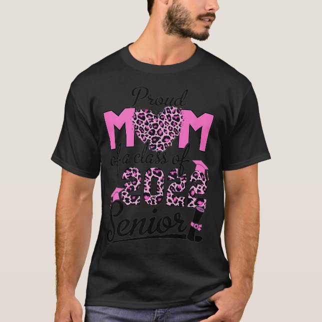 Proud Mamma i klass 2022 Senior 22 Leopard Hea T Shirt (Framsida)