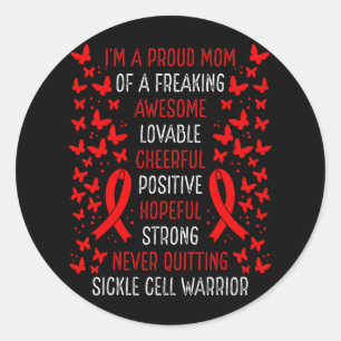 Proud Mamma i menyfliksområdet "Sickle Cell Warrio Runt Klistermärke