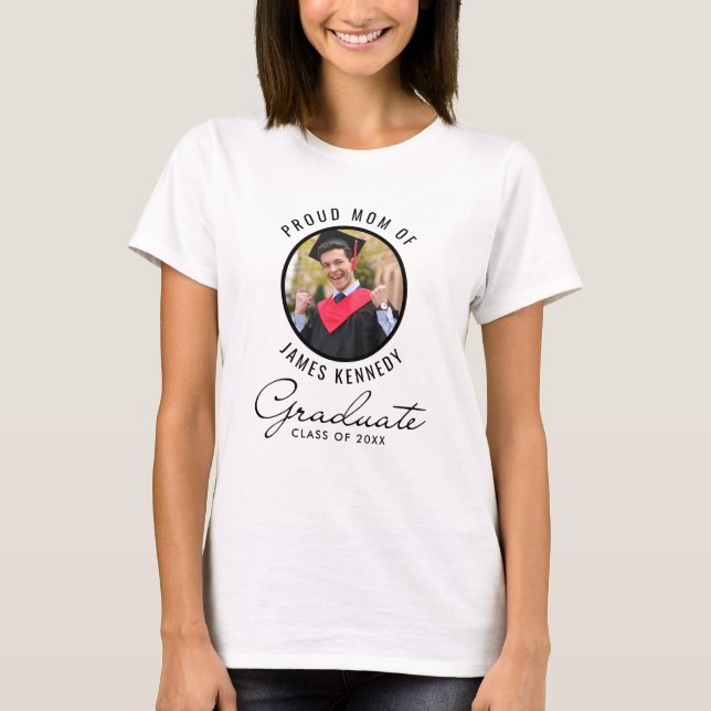 Proud Mamma i Student klass 2025 Photo White T Shirt (Framsida)