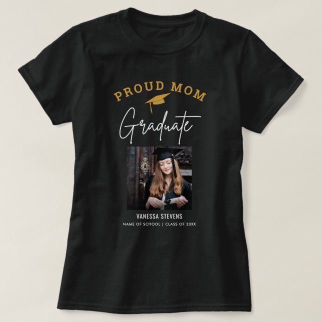 Proud Mamma i Student Photo T Shirt (Design framsida)