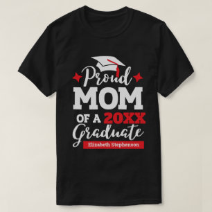 Proud Mamma i student, röd och vit T Shirt