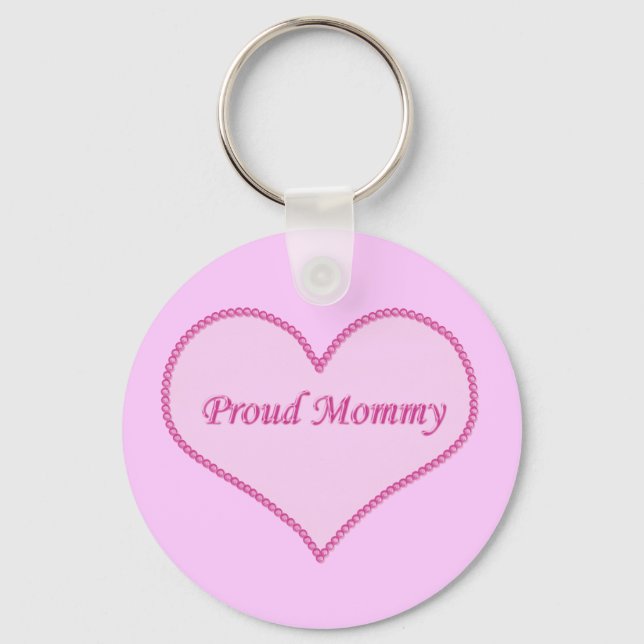Proud Mamma Keychain, Rosa Nyckelring (Framsida)