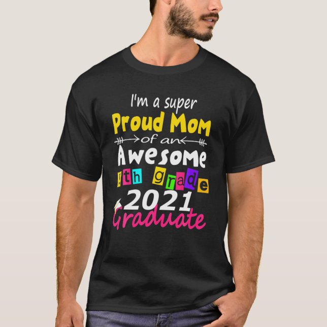 Proud Mamma-klass för 5:e Klass-familjens Studente T Shirt (Framsida)