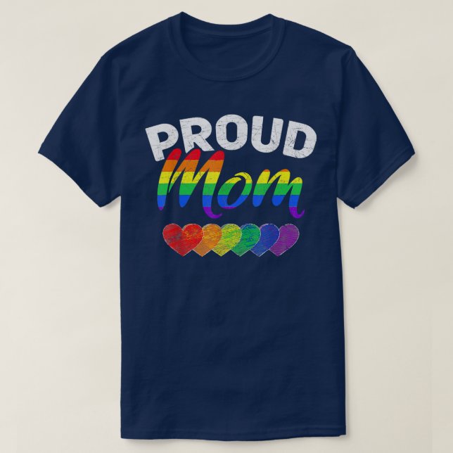 Proud Mamma LGBTQ Gay pride Queer Mors dag-gåvor  T Shirt (Design framsida)
