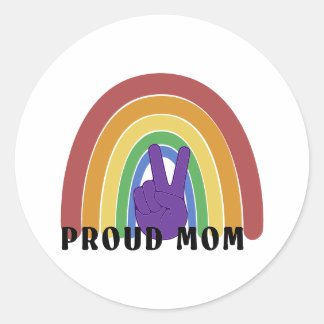 Proud Mamma LGBTQ-pridets regnbåge Runt Klistermärke