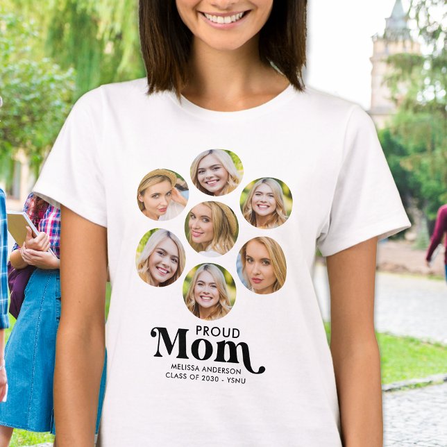 Proud MAMMA Modern Anpassningsbar 7 Photo Collage  T Shirt (Skapare uppladdad)