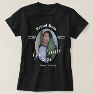 Proud Mamma Modern Black and White Photo Student T Shirt