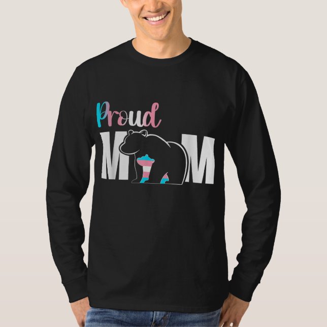 Proud Mamma Mors dag Transgender HBT-Mamman Bear T Shirt (Framsida)