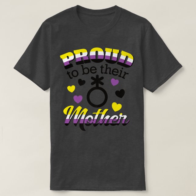 Proud Mamma non-Binary Child HGBTQ Flagga No Gende T Shirt (Design framsida)