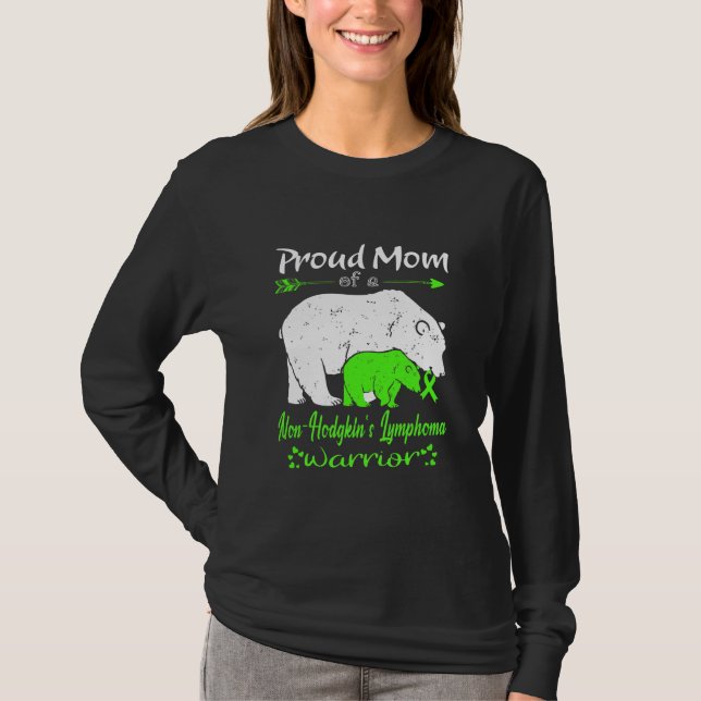 Proud Mamma non Hodgkins lymphoma Warrior  T Shirt (Framsida)