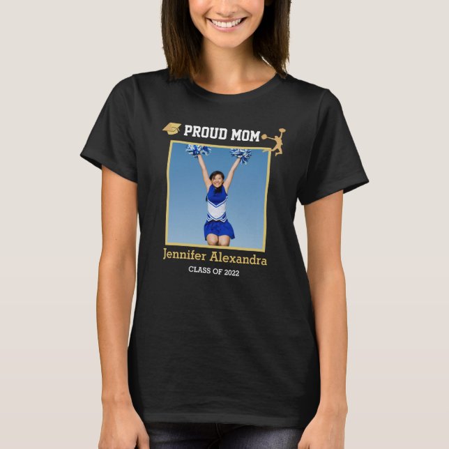 Proud Mamma Photo CheerLeader gratulerara student  T Shirt (Framsida)
