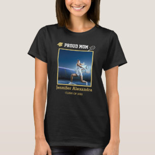 Proud Mamma Photo Tennis-spelare Black Guld Studen T Shirt