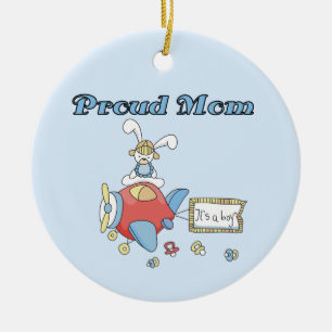 Proud Mamma plan Det är en pojkgåva Julgransprydnad Keramik