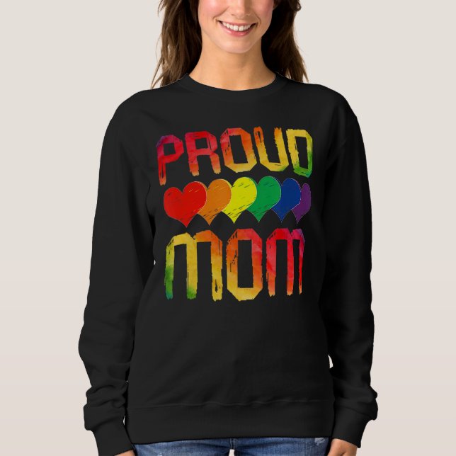 Proud Mamma Queer Lgbtq Gay pride Month Rainbow Fl T Shirt (Framsida)