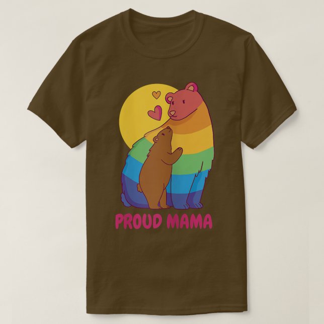 Proud Mamma Rainbow Bear T Shirt (Design framsida)