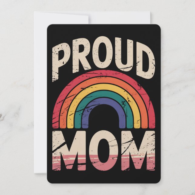 Proud Mamma Rainbow LGBTQ Gay pride Ally Inbjudningar (Framsida)