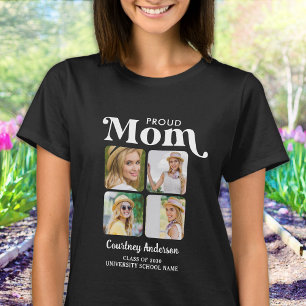 Proud MAMMA Retro Modern Anpassningsbar 4 Foto Stu T Shirt