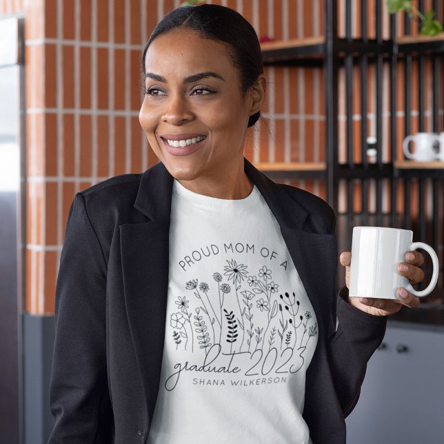 Proud Mamma Student Blooming Wildblomme Modern T Shirt (Skapare uppladdad)