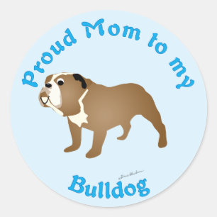 Proud Mamma till min Bulldog Runt Klistermärke