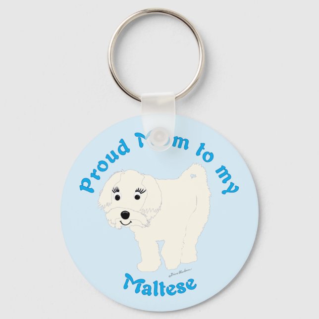 Proud Mamma till mina maltesiska Nyckelring (Framsida)