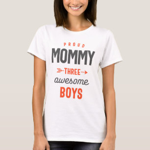 Proud Mamma tre fantastisk-pojkar Mors dag Gift T Shirt