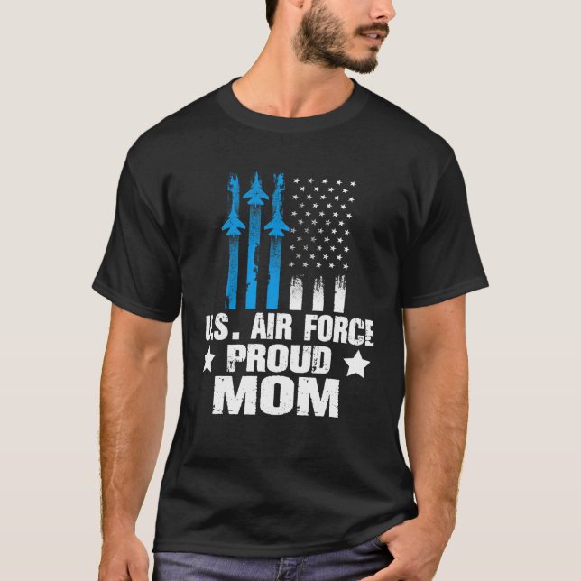 Proud Mamma US Airforce Military Veterans Family M T Shirt (Framsida)