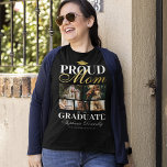 Proud Mamma vid Student T-Shirt<br><div class="desc">Vid ceremonin i studenten,  svart och guld t-shirt med studenter,  fem foton av din son eller dotter,  talesättet "stolt mamma av student",  deras namn,  ställe av studier och klassår.</div>