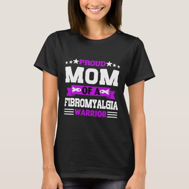 Proud Mamma Warrior of a Fibromyalgia Awareness in T Shirt (Framsida)