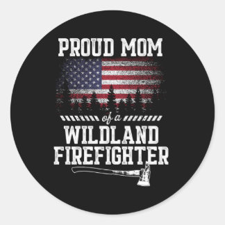 Proud Mamma Wildland Firefighter Runt Klistermärke