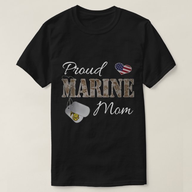 Proud Marine Mamma T Shirt (Design framsida)