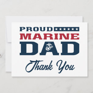 Proud Marine Pappa - Färg Tack Kort