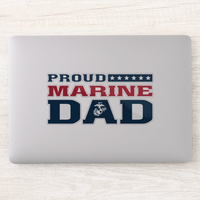 Proud Marine Pappa Klistermärken (Dator)