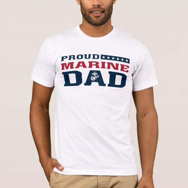 Proud Marine Pappa T Shirt (Framsida)