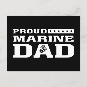 Proud Marine Pappa - White Helg Vykort