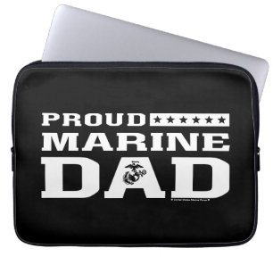 Proud Marine Pappa - White Laptop Fodral