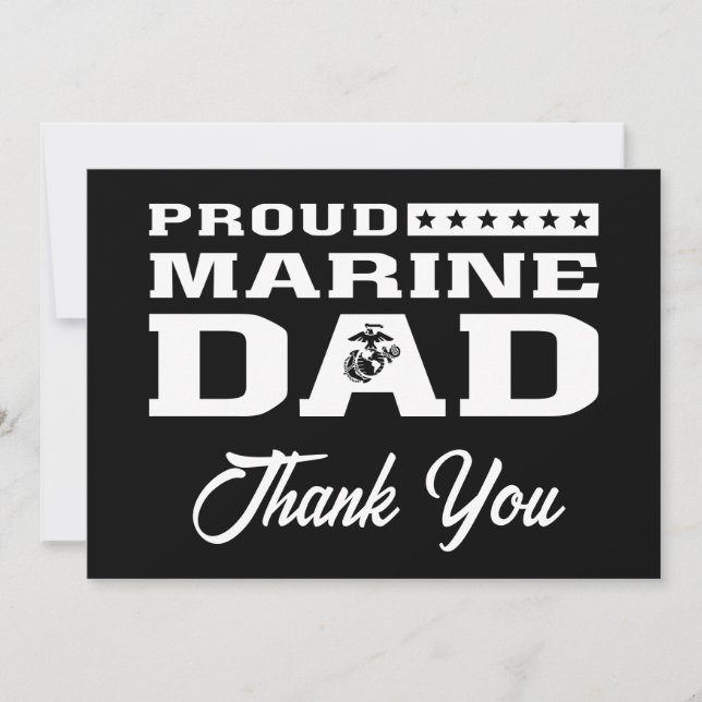 Proud Marine Pappa - White Tack Kort (Framsida)