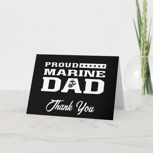 Proud Marine Pappa - White Tack Kort (Framsida)