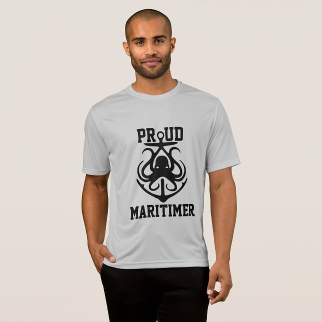 Proud Maritimer anchor octopus Lighthouse route T- T Shirt (Hel framsida)