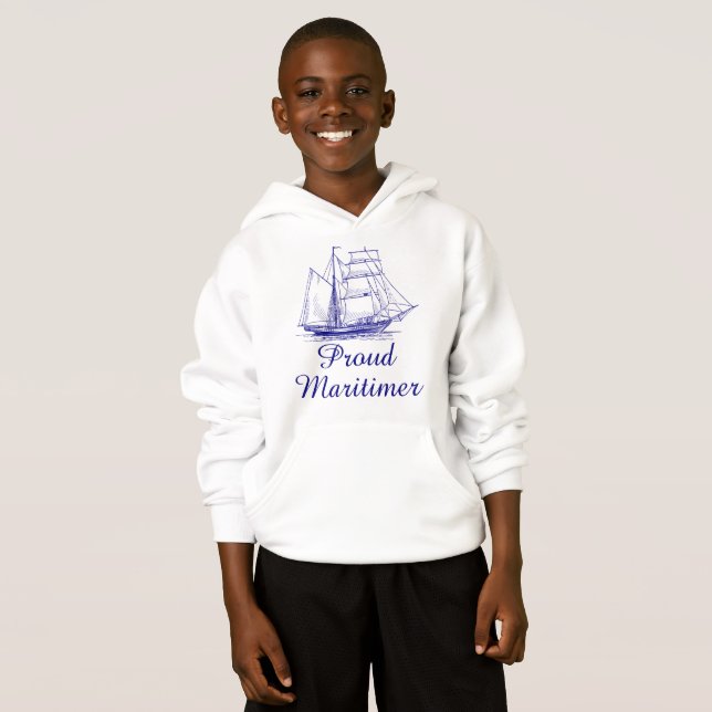 Proud Maritimer Hoodie nautisk frakt T Shirt (Hel framsida)