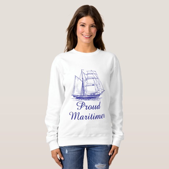 Proud Maritimer sweater nautisk frakt T Shirt (Hel framsida)