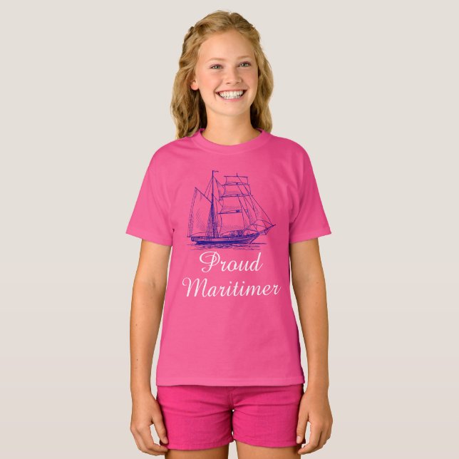 Proud Maritimer T-shirt nautisk segelfrakt (Hel framsida)