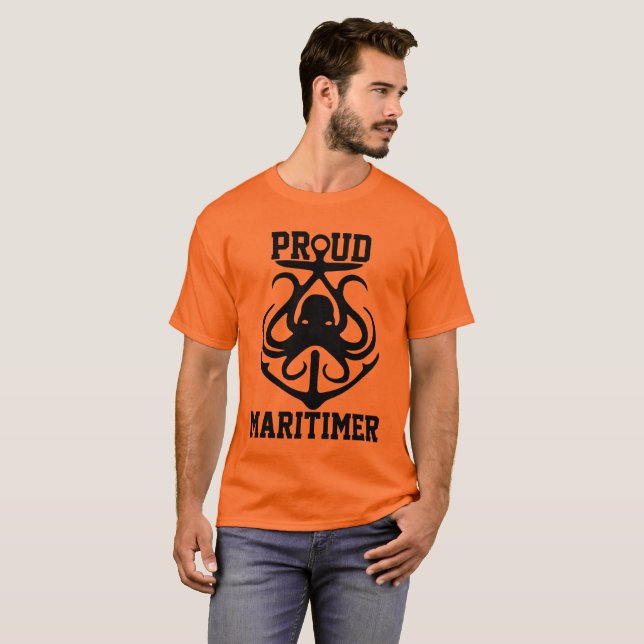 Proud Maritimer t-shirt octopus Lighthouse-rutten (Hel framsida)